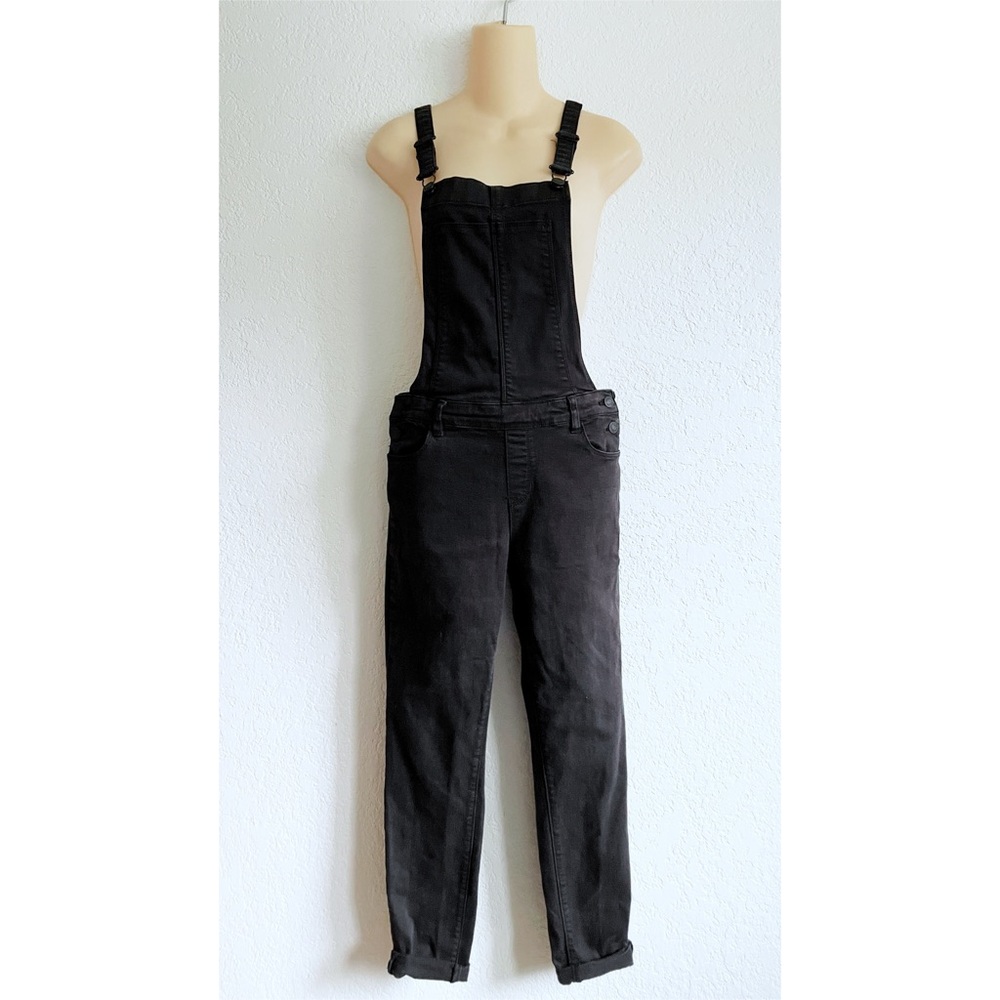 PacSun Black Leland Skinny Overalls Size 25 Stretchy - Picture 1 of 8
